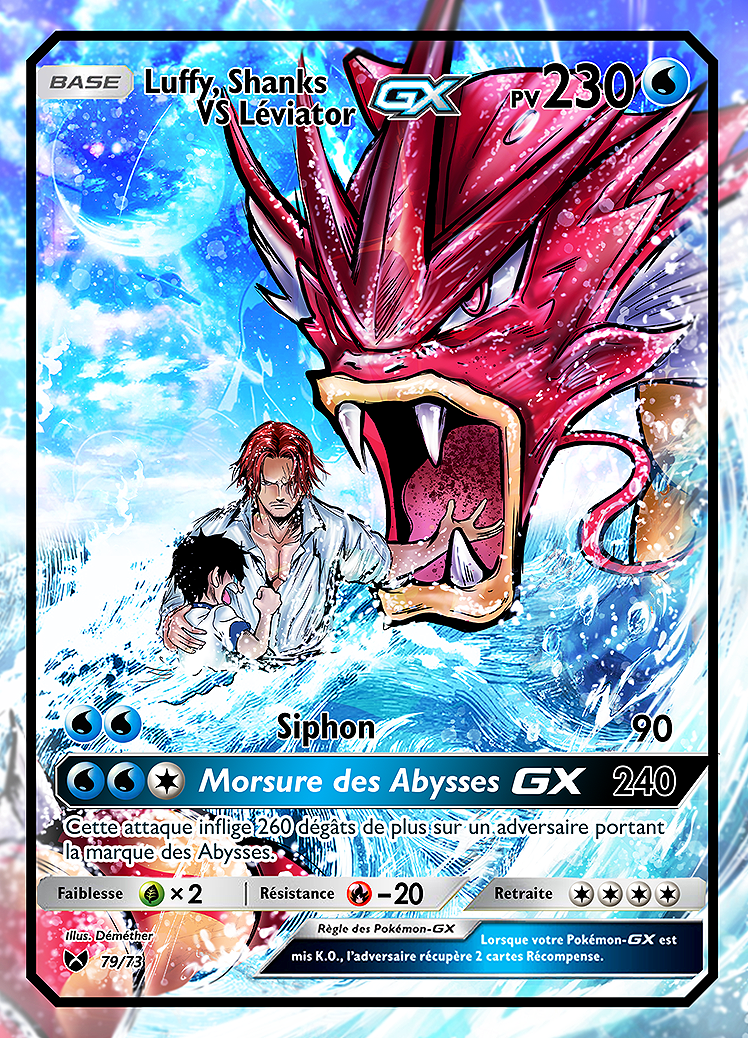 CARTE POKÉMON X ONE PIECE / SOUS BOITIER / AVEC NUMERO DE SÉRIE UNIQUE ET SIGNATURE